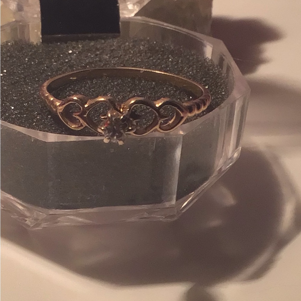 Vintage 14k and diamond heart ring
